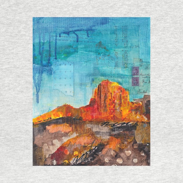 Red rock desert mixed media painting by kittyvdheuvel